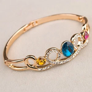 Bracciale braccialetto ORO Strass,zircone,cristalli ,Da Donna, idea regalo B7 - Imagen 1 de 1