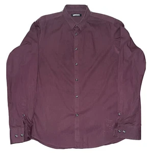 DKNY Mens Purple Button Down Long Sleeve Collared Plain Shirt Size Medium - Picture 1 of 14