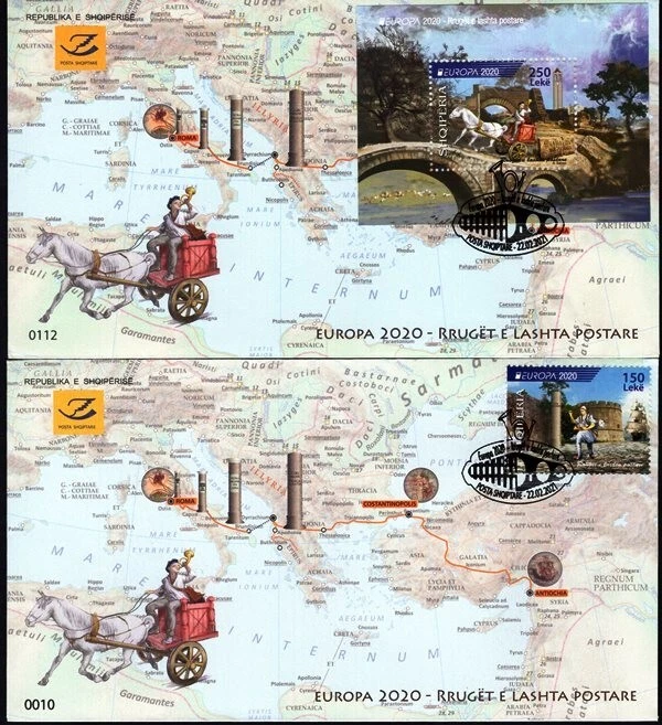 Albania 2020 europa cept architecture 2 fdc - Image 1 of 1