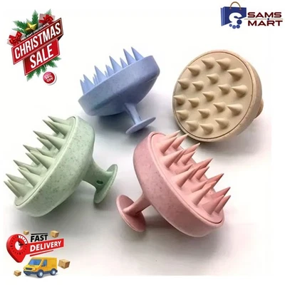 Silicone Soft Head Scrubber Scalp Massager Shampoo Brush Hair Wash Comb BPA UK