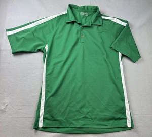 Nike Golf Polo Shirt Mens Medium Green White Vintage Fit Dry Athletic - Picture 1 of 9