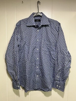 Bugatchi Uomo Men’s Long-sleeve Dress Shirt Geometric Pattern Size Medium - Image 1 of 4