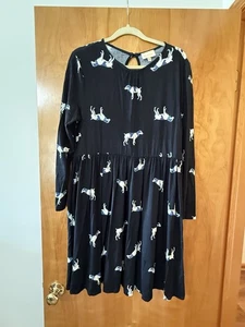 Vestito cane ModCloth manica lunga stampa animalier cani novità made USA donna taglia XL - Foto 1 di 11