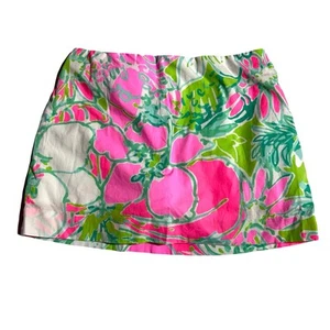 Lilly Pulitzer Girls Size 14 Jasmine Skort Don't Give a Cluck Pink Floral - Picture 1 of 9