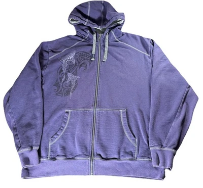 Crazy Shirts Hawaii Hoodie XL Tribal Dolphin Graphic Purple Full Zip Sweatshirt - Image 1 of 4