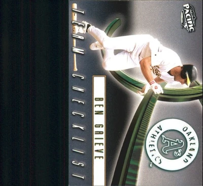 1999 Pacific Team Checklists #10 Ben Grieve - BB - Изображение 1 из 2