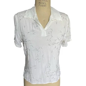 Camisa Polo Ghost London Diente de León Blanca Bordada Manga Corta Mediana - Imagen 1 de 7