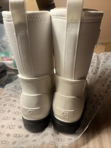 UGG Droplet Mid wasserdichte Damen-Regenstiefel 1143813 weiß Größe 10 - Bild 1 von 5