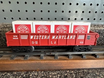 K-Line Western Maryland Gondola w/crates K-5626 See Pics Cond Model Trains - Image 1 of 4