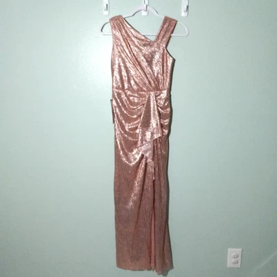 Adrianna Papell Long Dress size 2P 2 Petite, NEW Rose Gold Grecian Wedding Party - Image 1 of 4
