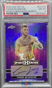 2018 Leaf Metal Sports Heroes Autograph Conor McGregor Purple /7 PSA UFC POP 1 - Picture 1 of 2