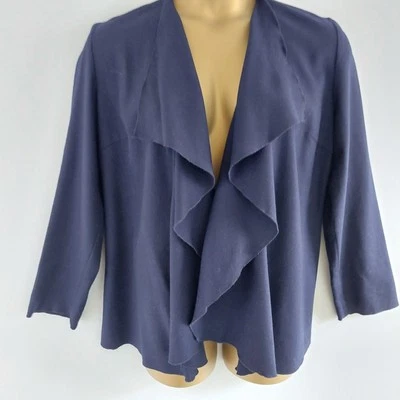 EAST Womens Waterfall Jacket Size 14 Navy Blue 100% Wool Unlined Open Front - Image 1 of 4