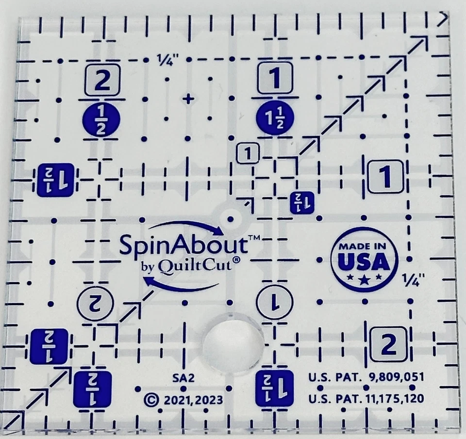 Quilting Ruler "Spin About" by Quiltcut 2.5" square quilting ruler NEW - Image 1 of 1