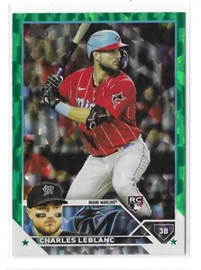 CHARLES LEBLANC 2023 Topps Series 2 Green Foil /499 Rookie RC #446 Marlins - Picture 1 of 4