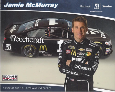 2015 JAMIE MCMURRAY "BEECHCRAFT CESSNA" #1 NASCAR SPRINT CUP FOLDOUT POSTCARD Cover