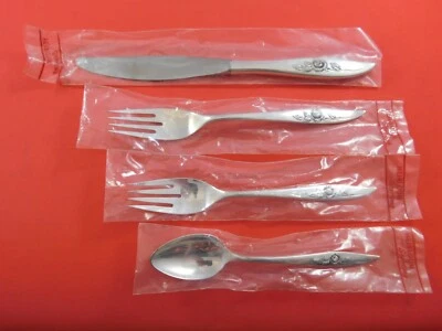 Belle Rose by Oneida Sterling Silver Regular Size Place Setting(s) 4pc New - Image 1 of 4