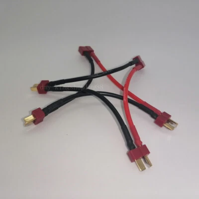 2pcs Drone Dean T Plug Y Wire Harness Series Battery Connector 10CM 14AWG Cable  - Image 1 of 4