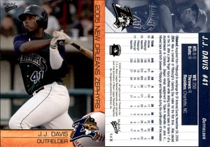 J.J. Davis 2005 MultiAd New Orleans Zephyrs #9 RC Card *AutographDen*