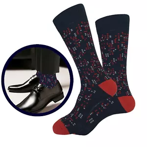 ONE PAIR RED COTTON CASUAL OR FORMAL FIRST QUALITY MEN'S DRESS SOCKS 10-13 - Picture 1 of 5