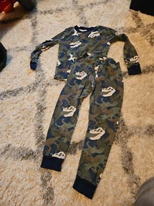 Carters brand size 5 pj set (army green, dino skulls) - Picture 1 of 3