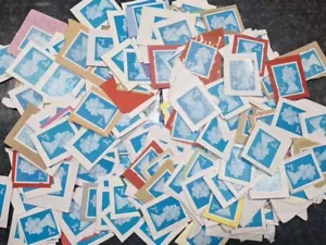 1000 x 2nd Class Blue Unfranked Security+* Stamps On/Off Paper Obsolete Craft - Picture 1 of 1
