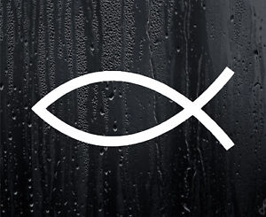 Car Sticker Jesus Ichthys Fish Christian Symbol Religious Window Bumper - Large