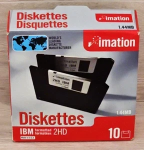 Scatola da 10 DISCHI IMATION 3.5 in DISKETTE 1.44MB 2HD U.S.A 2004 - Foto 1 di 11