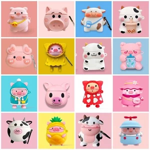 AIRPODS CASE 3D CUTE CARTOON ANIMAL DESIGN SILICONE FUN EARPHONE COVER UK STOCK - Picture 1 of 49