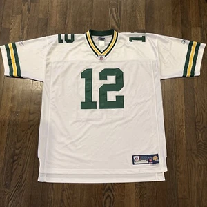 Green Bay Packers Jersey Rodgers 2XL Reebok White Vintage Aaron - Picture 1 of 9