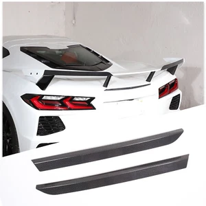 Dry Carbon Car Rear Spoiler Wing Trim Accessories Kit For Corvette C8 2020-2024 - Picture 1 of 17