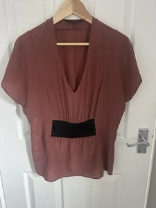 Narciso Rodriguez Silk Beaded Blouse Size 12 - Picture 1 of 6