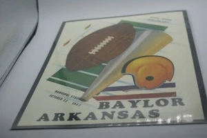 Programa de fútbol americano universitario Arkansas @ Baylor 11 de octubre de 1947 estampado 11x14 - Imagen 1 de 3