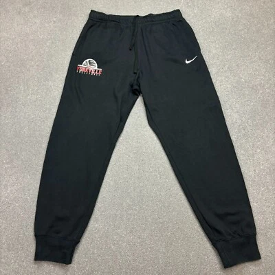 Nike Track Pants Adult Large Black Y2K Swoosh Baggy Fleece Sports Joggers Men - Image 1 of 4