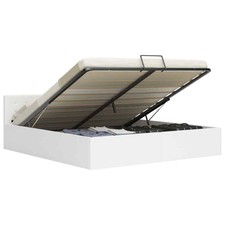 vidaXL Giroletto con Contenitore Bianco Similpelle 160x200 cm Letto Imbottito