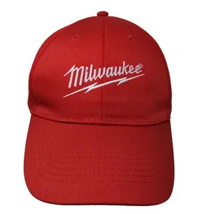 Milwaukee Tools Men's Strapback Hat Red Embroidered Logo Poly Cotton Blend - Picture 1 of 9