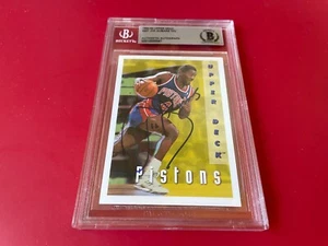 Joe Dumars Pistons 1992-93 tarjeta de mazo superior firmada automática BAS losa - Imagen 1 de 2