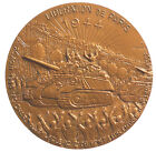 Tank World War II LIBERATION OF PARIS bronze 68mm by Gibert 1985 edge stamp