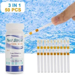 50PCS Chlor Tester Streifen 3 in1 pH Test Pool und Spa Dip 2024 - Bild 1 von 12