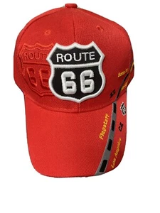 Flamin Route 66 Embroidered Baseball Cap Strapback NWT - Picture 1 of 7