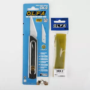 OLFA Craft Knife CK-2 Stainless Steel Blade DIY Cutter + 2 Spare Blades Set - Picture 1 of 5
