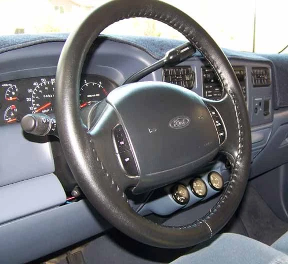 CHARCOAL 2009 Ford F-150 Leather Steering Wheel Cover Wheelskins 15 3/4 X 3 7/8 - Image 1 of 1