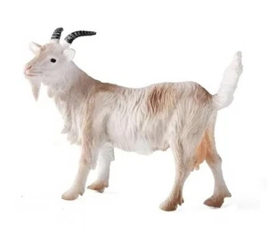 Realistic White Goat Figurine Farm Animal PVC Model Toy for Kids & Collectors - Picture 1 of 2