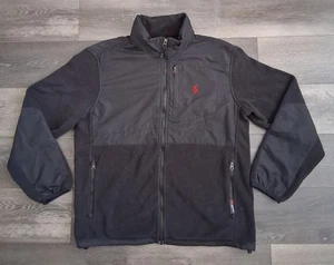 Vintage Polo Ralph Lauren Polartec Fleece Full Zip Jacket Black Mens Size Medium - Picture 1 of 13