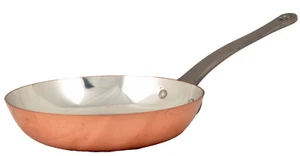 BAUMALU Smooth 2 mm Copper Frying Pan Skillet Medium 8" Alsace France New - Picture 1 of 3