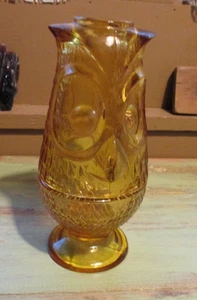 Vintage Wikinger Glas Eule Schimmer Feenlampe Votivkerzenhalter Bernstein - Bild 1 von 9