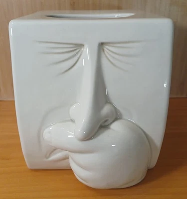 Fitz and Floyd Tissue Box Cover Holder / Sneezing Man / Vintage Ceramic - Image 1 of 4