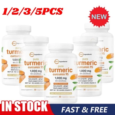 Pure Turmeric Curcumin Capsules |95% Curcuminoids with Black Pepper & MCT Oil/