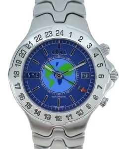 Men's 40mm Ebel Sport Wace World Timer GMT SS Automatic Wacth! Ref: E9122641! - Picture 1 of 9
