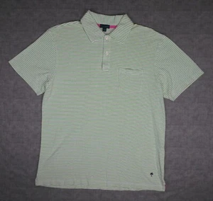 Lilly Pulitzer Men’s 100% Pima Cotton Green Striped Polo Shirt Pocket Size Large - Picture 1 of 7