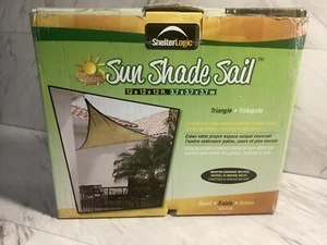 12x12 x12 ShelterLogic Triangle Shade Sail Canopy Sun Screen Awning 25720-Sand - Picture 1 of 9